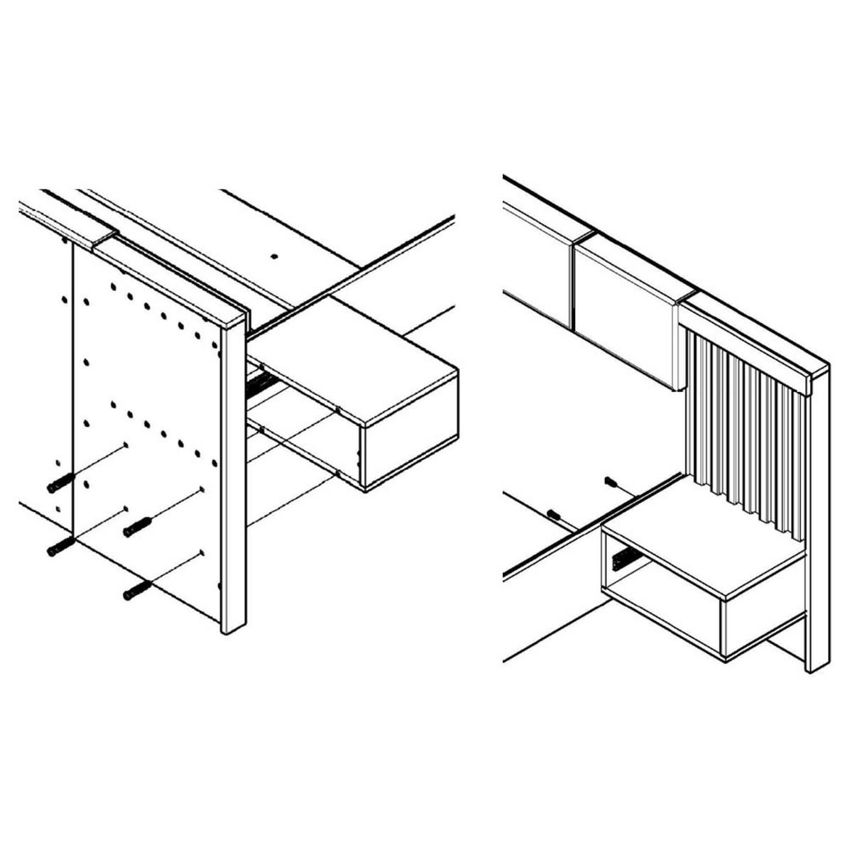 BETT MIT NACHTKONSOLEN Tally Artisan Eiche / anthrazit 263 / 210 / 104 cm - Braun, Holz/Holzwerkstoff (160/200cm) - Feldmann-Wohnen