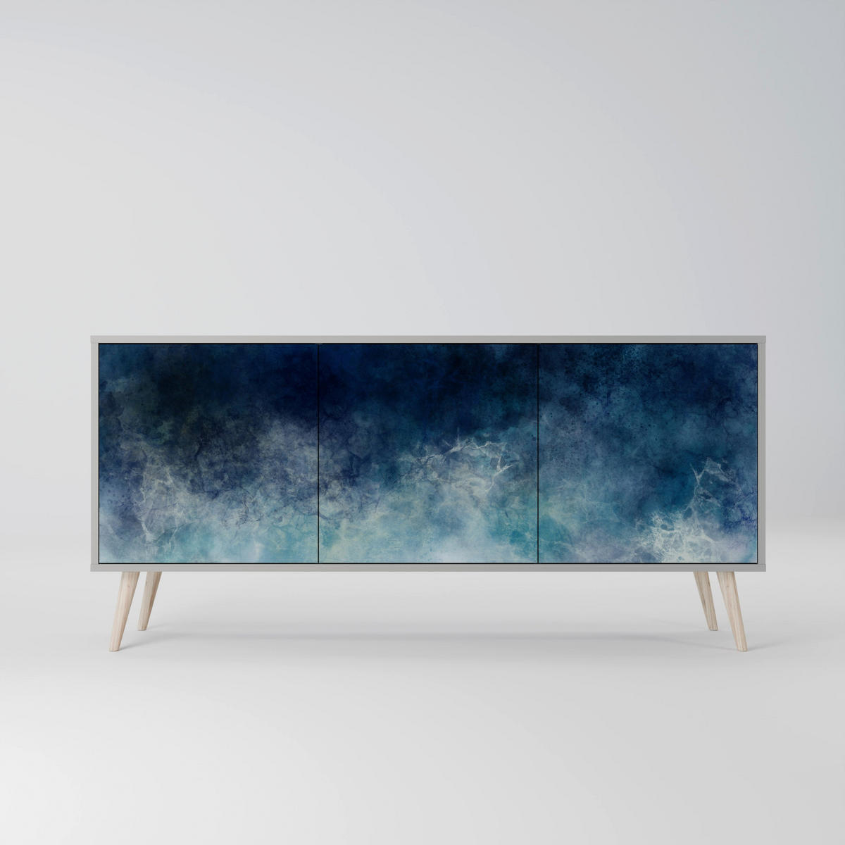 SIDEBOARD CELESTIAL FALL, Eicheneffekt, 164,5x42x77,5 cm, 3 Türen - Eichefarben/Buchefarben, Holzwerkstoff/Buchenholz (164.5/77.5/42cm) - SpaceRebels
