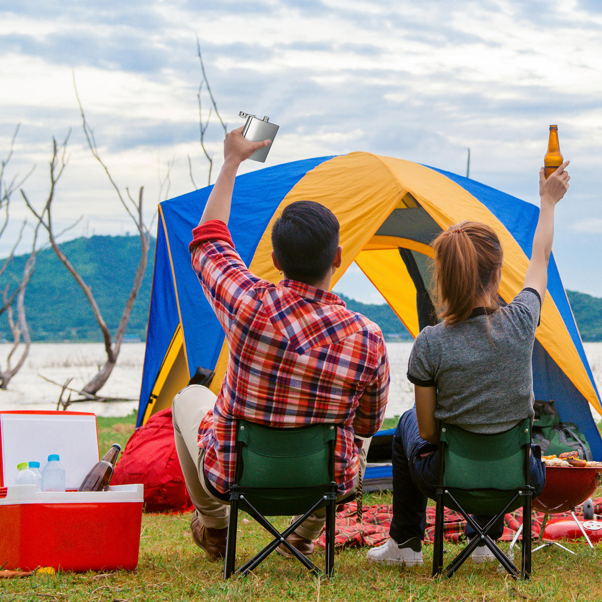 10XMINI fľaša - strieborná, kov (9.5/12.5/2cm) - Relaxdays