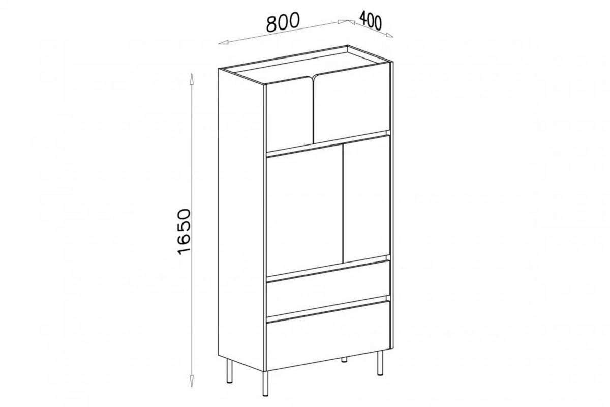 KINDERHOCHKOMMODE LIBU 05 80/40/165 in Sandbeige / Geölte Eiche - Eichefarben/Beige, Holzwerkstoff (80/165/40cm) - Deine Möbel 24