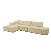 ECKSOFA Ottomane Links IREA-L2 - 327x165x80 cm Beige - Taupe, Holzwerkstoff/Textil (327/165cm) - ALTDECOR