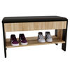 GARDEROBENBANK Sonoma Eiche 46/80/33cm - Schwarz/Sonoma Eiche, Holzwerkstoff (33/46/80cm) - CraftPAK