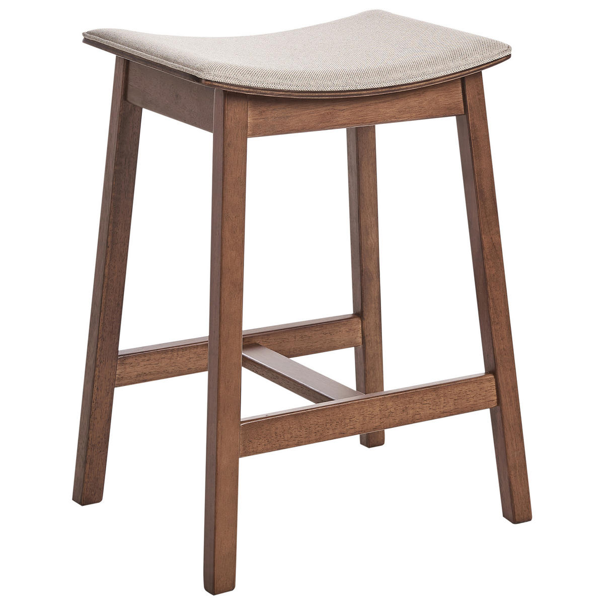 BARHOCKERN 2er-Set Beige Dixon - Beige/Dunkelbraun, Holz (45/63/39cm) - Beliani
