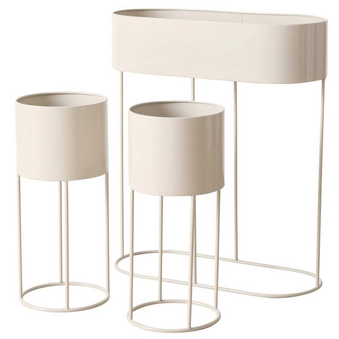 BLUMENSTÄNDER Metall AURELA 3er-Set - Beige, Metall (65/29/76cm)