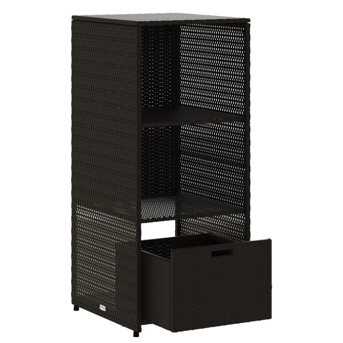 GARTENSCHRANK Schwarz 50/55/115 Cm Poly Rattan - Schwarz, Kunststoff (55/115/50cm) - vidaXL