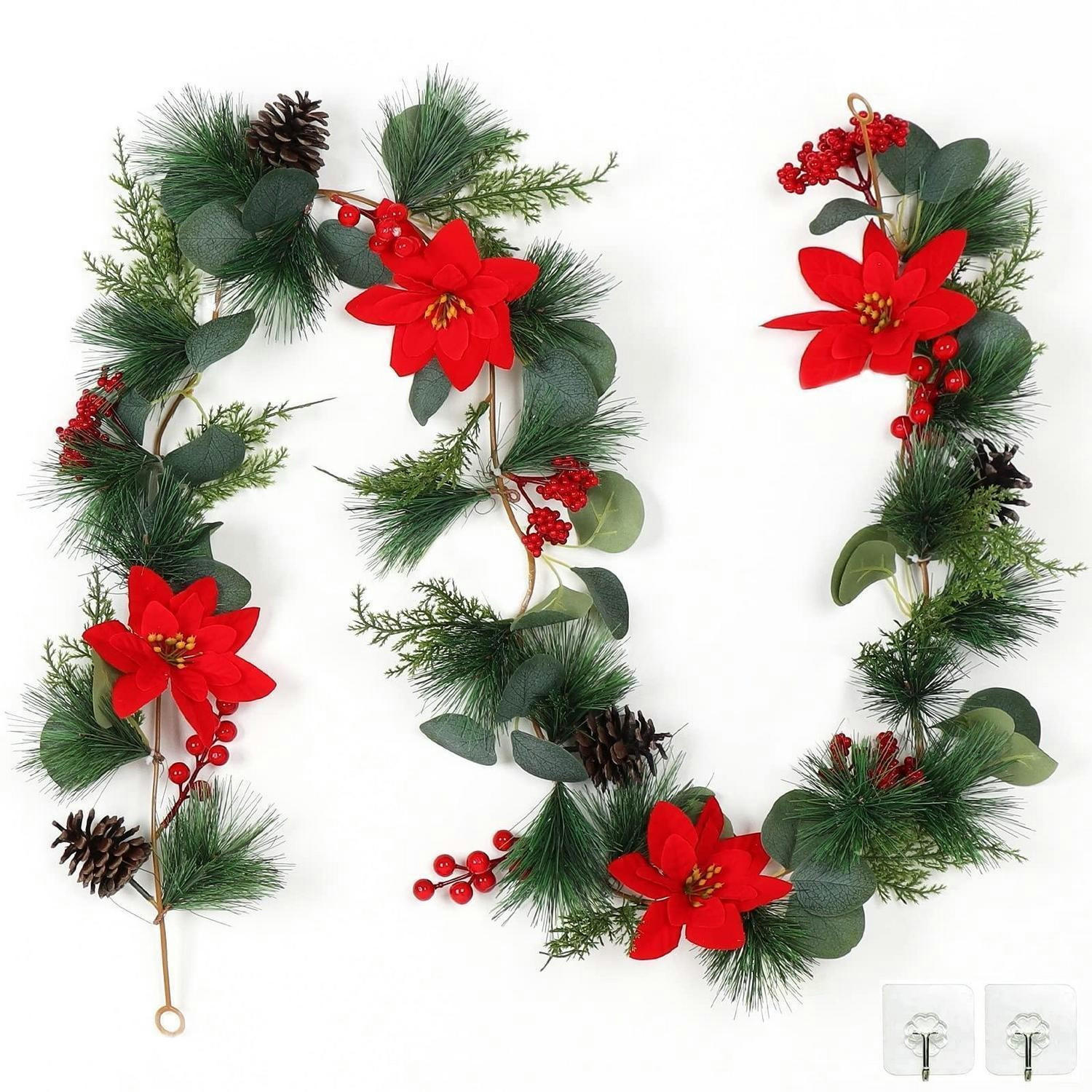 WEIHNACHTSGIRLANDE Künstliche Tannengirlande mit roten Beeren 170 cm - Multicolor, Kunststoff (170cm)