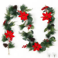 WEIHNACHTSGIRLANDE Künstliche Tannengirlande mit roten Beeren 170 cm - Multicolor, Kunststoff (170cm)