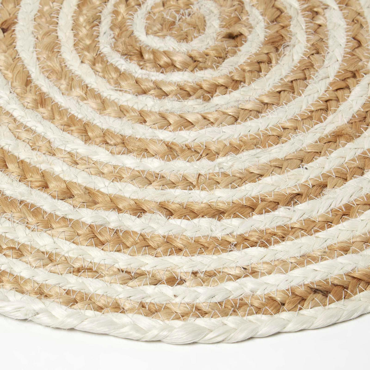 JUTE-TISCHSET Spiral creme-natur, 4er-Set Platzsets rund geflochten, 40 cm - Naturfarben, Naturmaterialien (40/40cm) - Homescapes