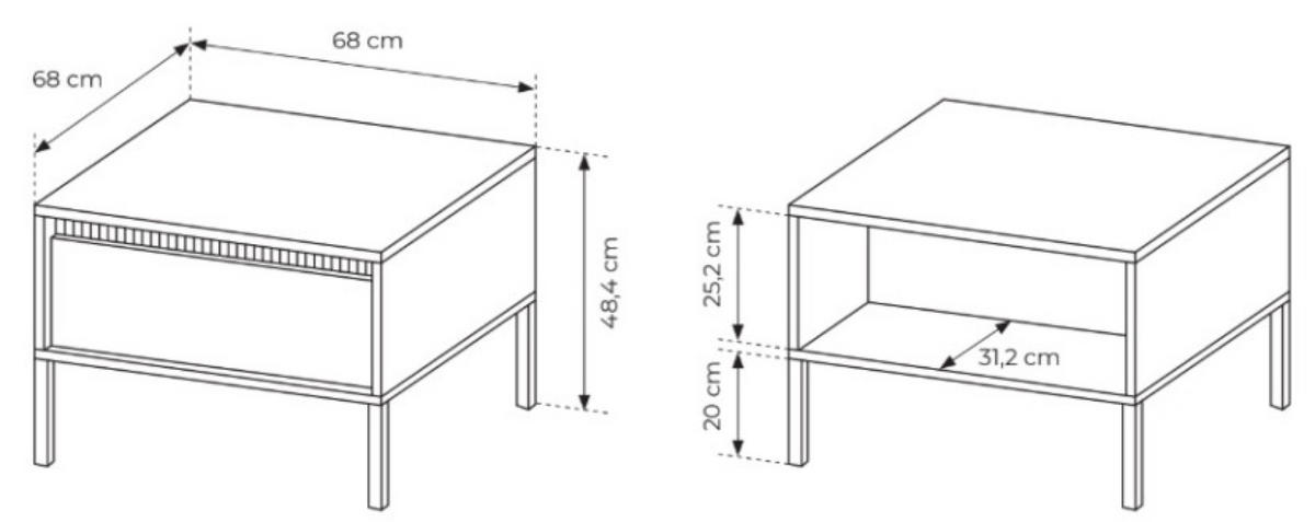 TISCH Schwarz ENSO Auf Stilvollen Beinen - Schwarz, Holzwerkstoff (68/68/48.4cm) - Sepro Meble