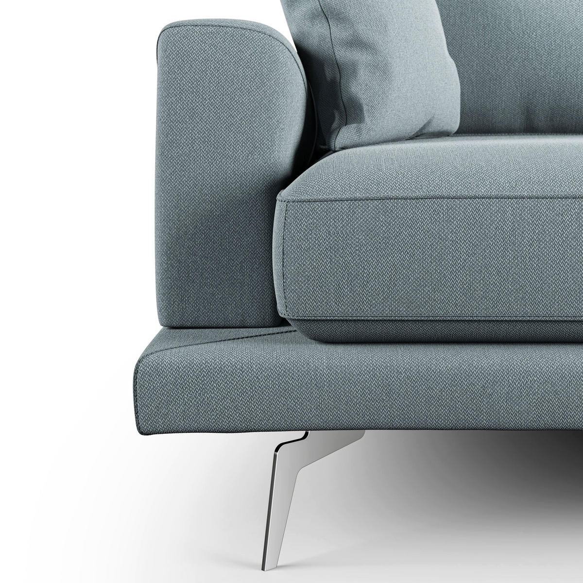 LINEARSOFA Dorian - Hellblau, Textil (218/88/93cm) - Divani.store