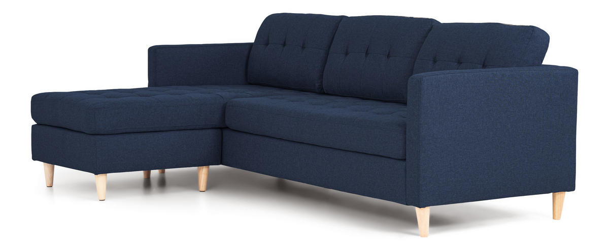 ECKSOFA Stoff blau - Dunkelblau, Textil (219/151cm) - ebuy24
