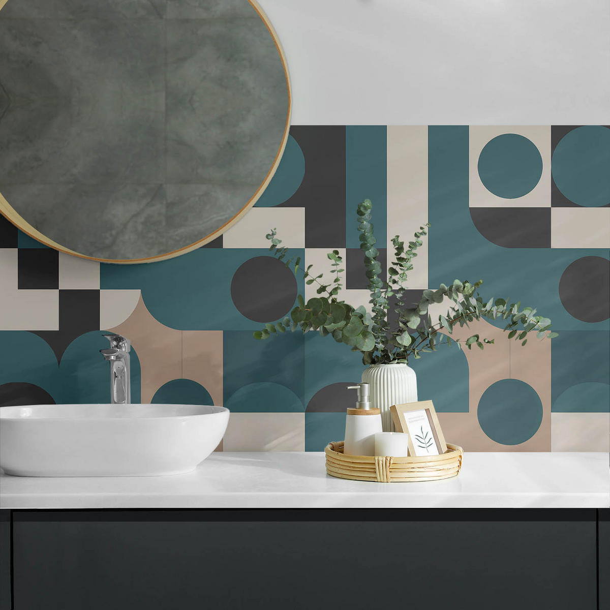 WANDPANEEL 120x60 cm selbstklebend Modula - Türkis, Kunststoff (60/1.6/120cm) - Wallfluent