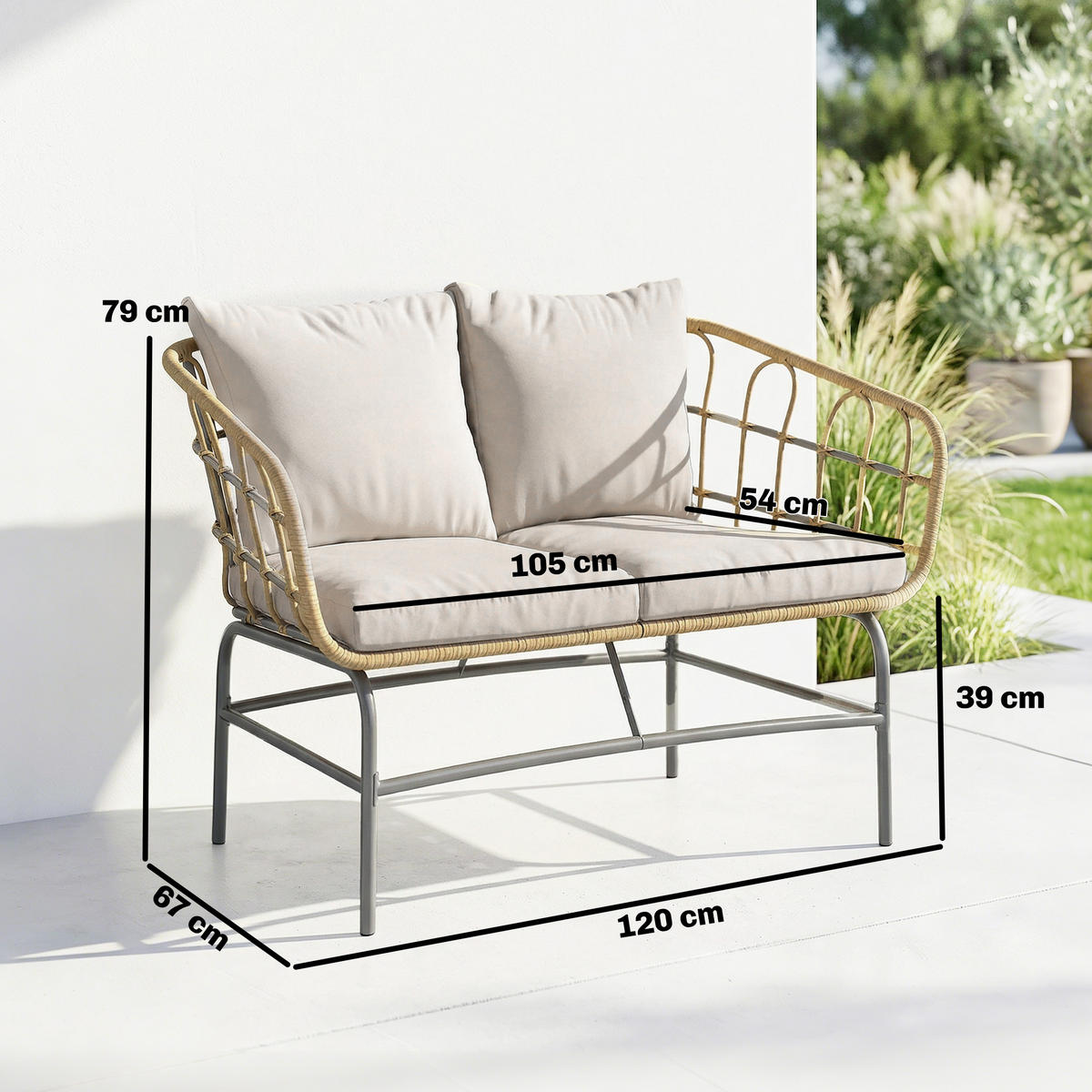GARTENBANK DE-13535 Braun - Braun, Metall (120/79/67cm) - ComfortXL