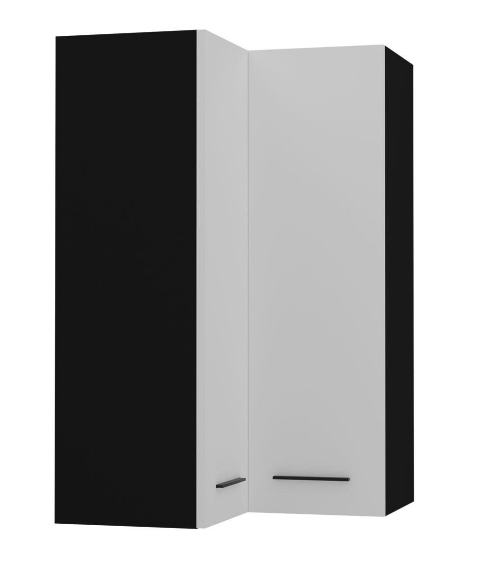 ECKHÄNGESCHRANK Bonn W14/60 schwarz / weiß matt 60 / 60 / 96cm - Schwarz/Weiß, Holz/Holzwerkstoff (60/96/60cm) - Feldmann-Wohnen
