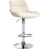 BARHOCKER Stoff creme - Chromfarben/Creme, Textil/Metall (49/85/51cm) - CLP