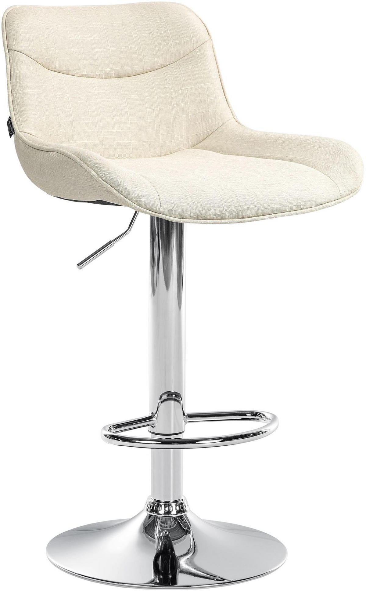BARHOCKER Stoff creme - Chromfarben/Creme, Textil/Metall (49/85/51cm) - CLP