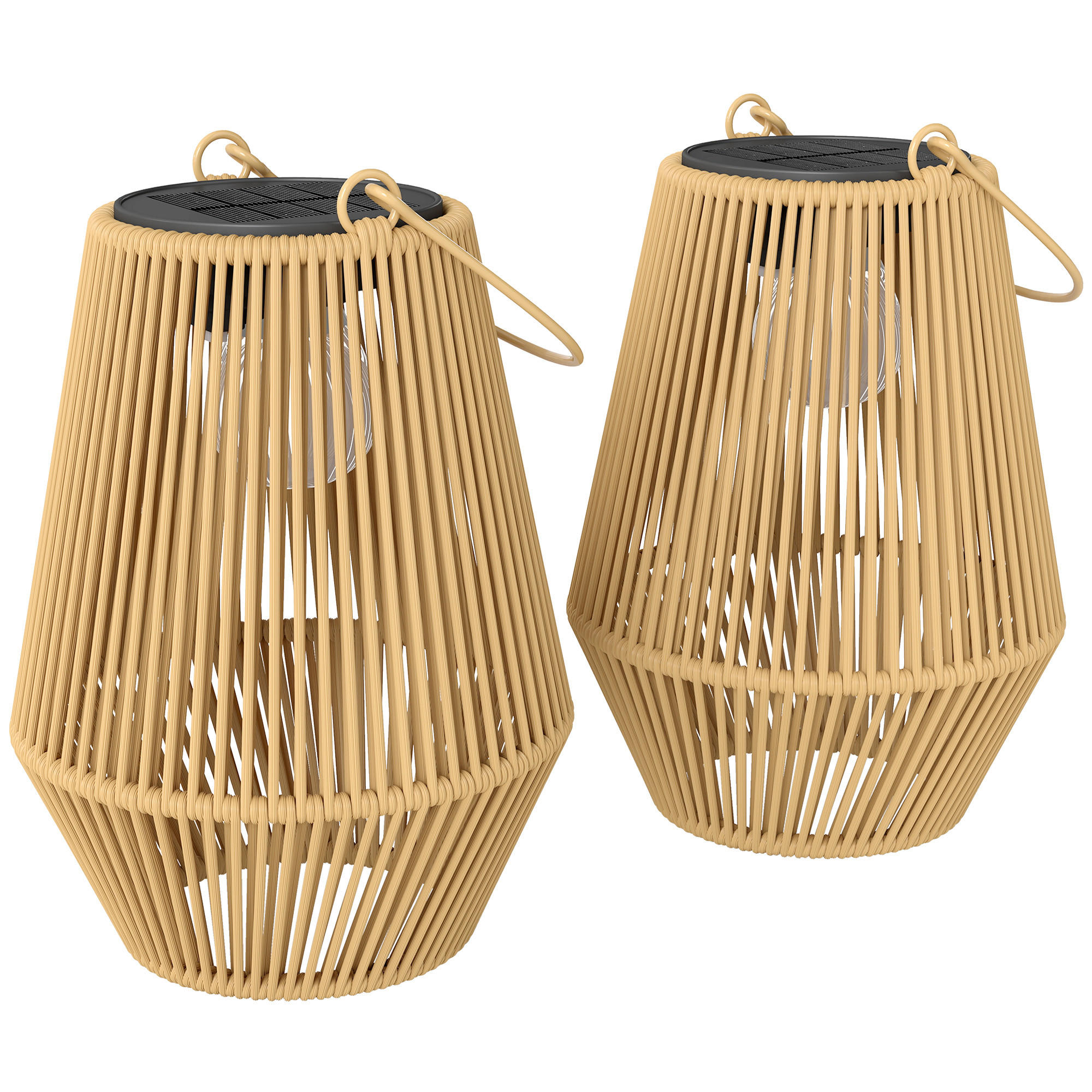 Outsunny Rattan-Lampe Braun 16x21x16 cm