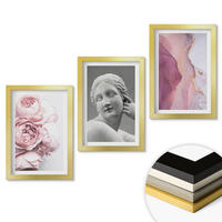 WANDBILDER 3er Set - 20x30 cm Goldrahmen - Pfingstrosen abstrakte Frauenskulptur - Goldfarben, Kunststoff (20/30cm) - ArtPrintCave