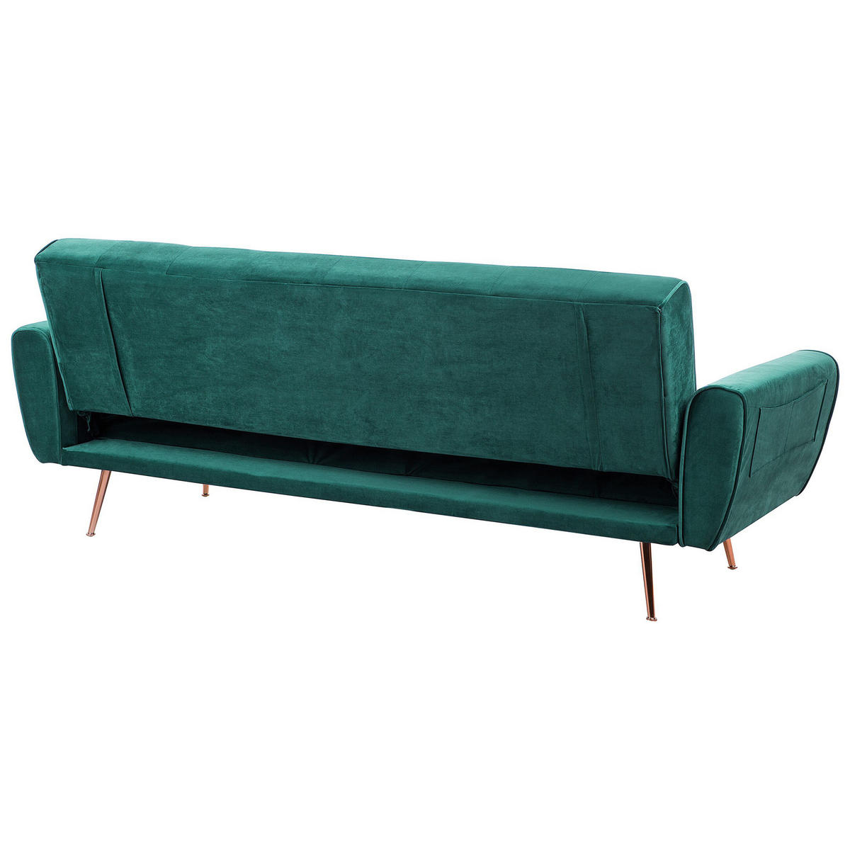 3-SITZER-SCHLAFSOFA Samtstoff Smaragdgrün Selnes - Hellgrün, Textil (212/85/84cm) - Beliani