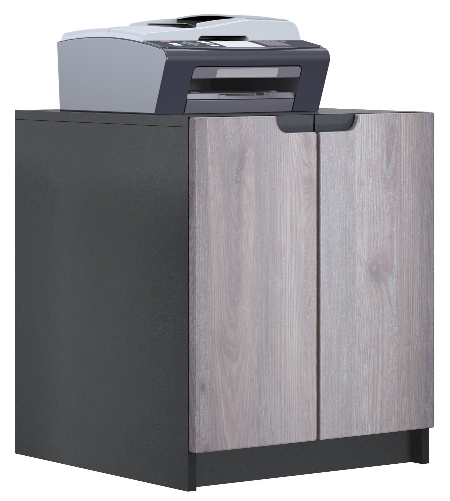 KOMMODE Logan Fronten in Eiche Nordic - Silbereichenfarben, Holzwerkstoff (51/60.5/54cm) - Vladon