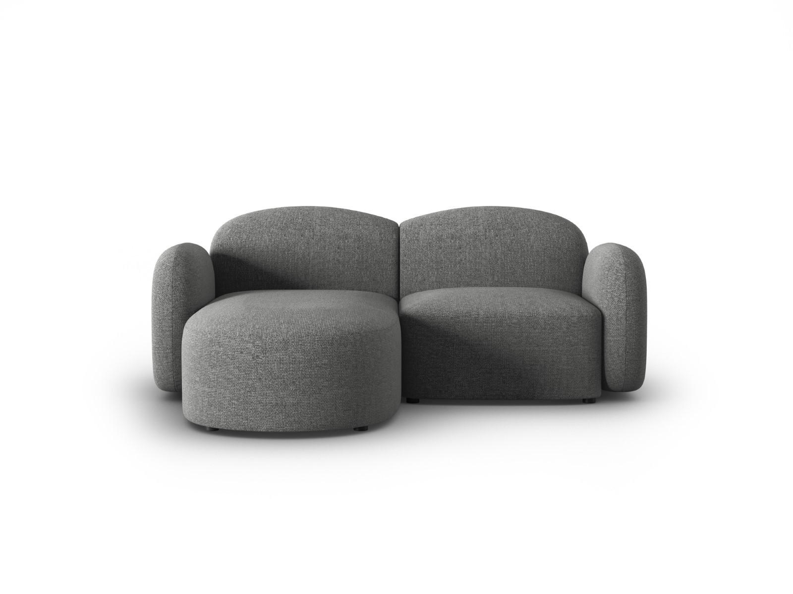 ECKSOFA links Blair aus Chenille-Stoff dunkelgrau mischung 3 Sitzplätze - Dunkelgrau, Textil (155/194cm) - Micadoni