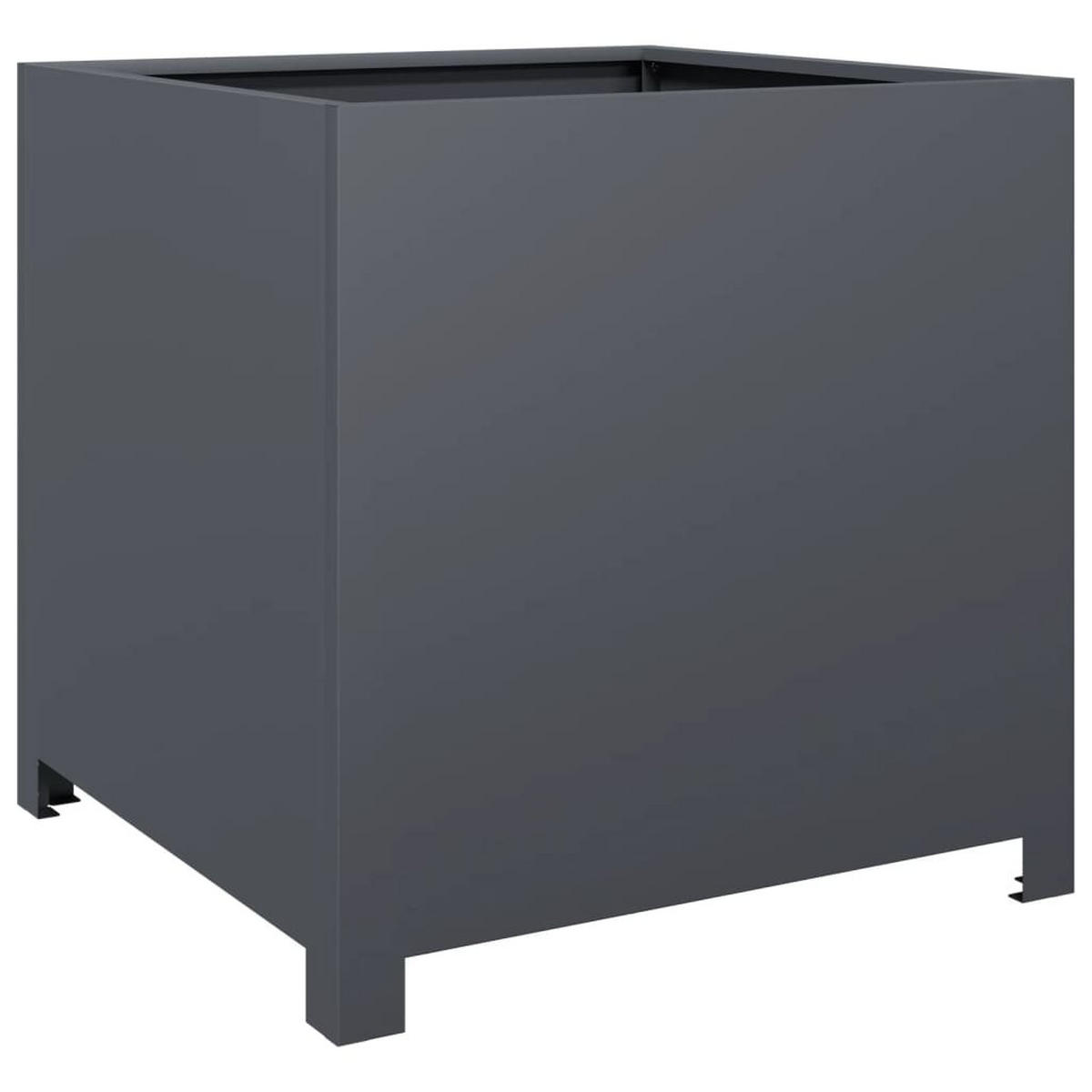PFLANZKÜBEL Anthrazit 50/50/50 Cm Stahl - Anthrazit, Metall (50/50/50cm) - vidaXL