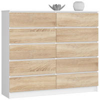 KOMMODE Weiß, Sonoma Eiche 138x40x121 cm - Weiß/Sonoma Eiche, Holzwerkstoff (138/121/40cm) - Akord