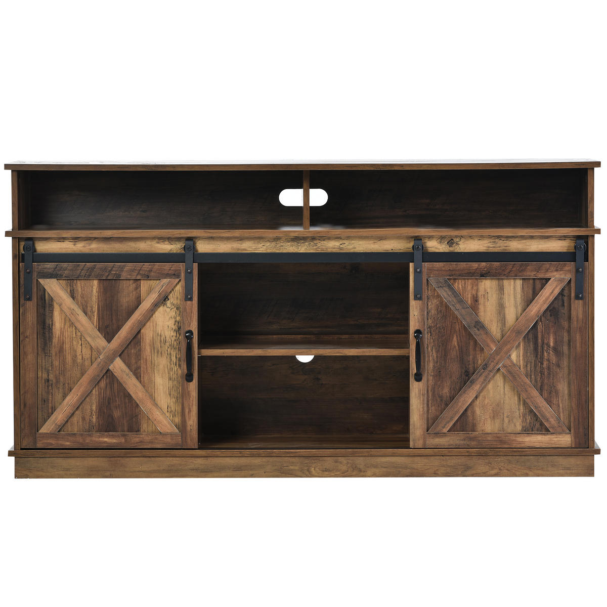 TV-BOARD 148x40x78Cm Schiebetüren Landhaus - Braun, Holzwerkstoff (40/78/148cm) - FLIEKS