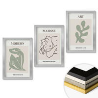 WANDBILDER 3er Set - 20x30 cm Silberner Rahmen - Stilvolles Design mit Pflanzenmotiven - Silberfarben, Kunststoff (20/30cm) - ArtPrintCave