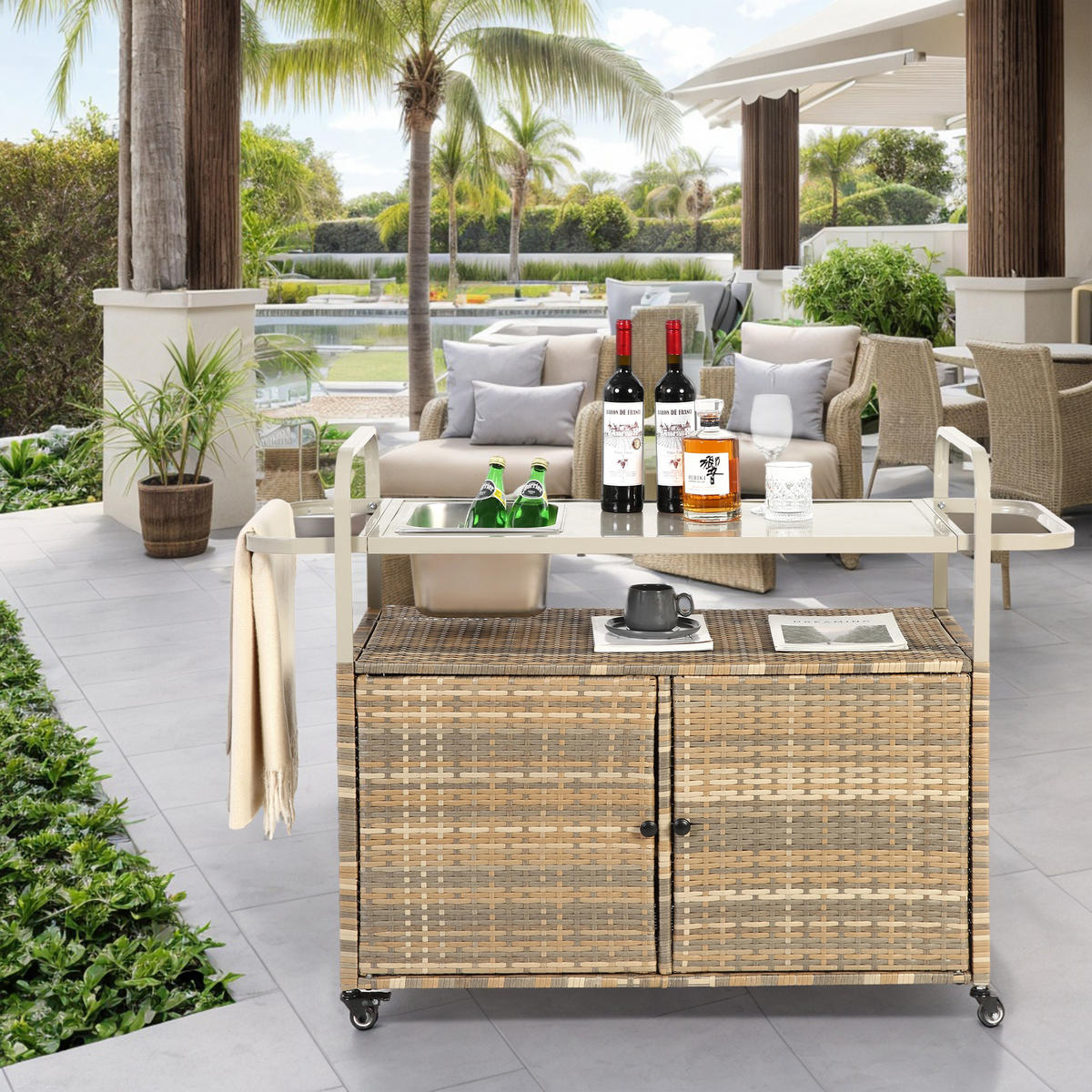 BARTISCH Wicker Outdoor Beige - Beige, Metall (131/50/91cm) - ComfortXL