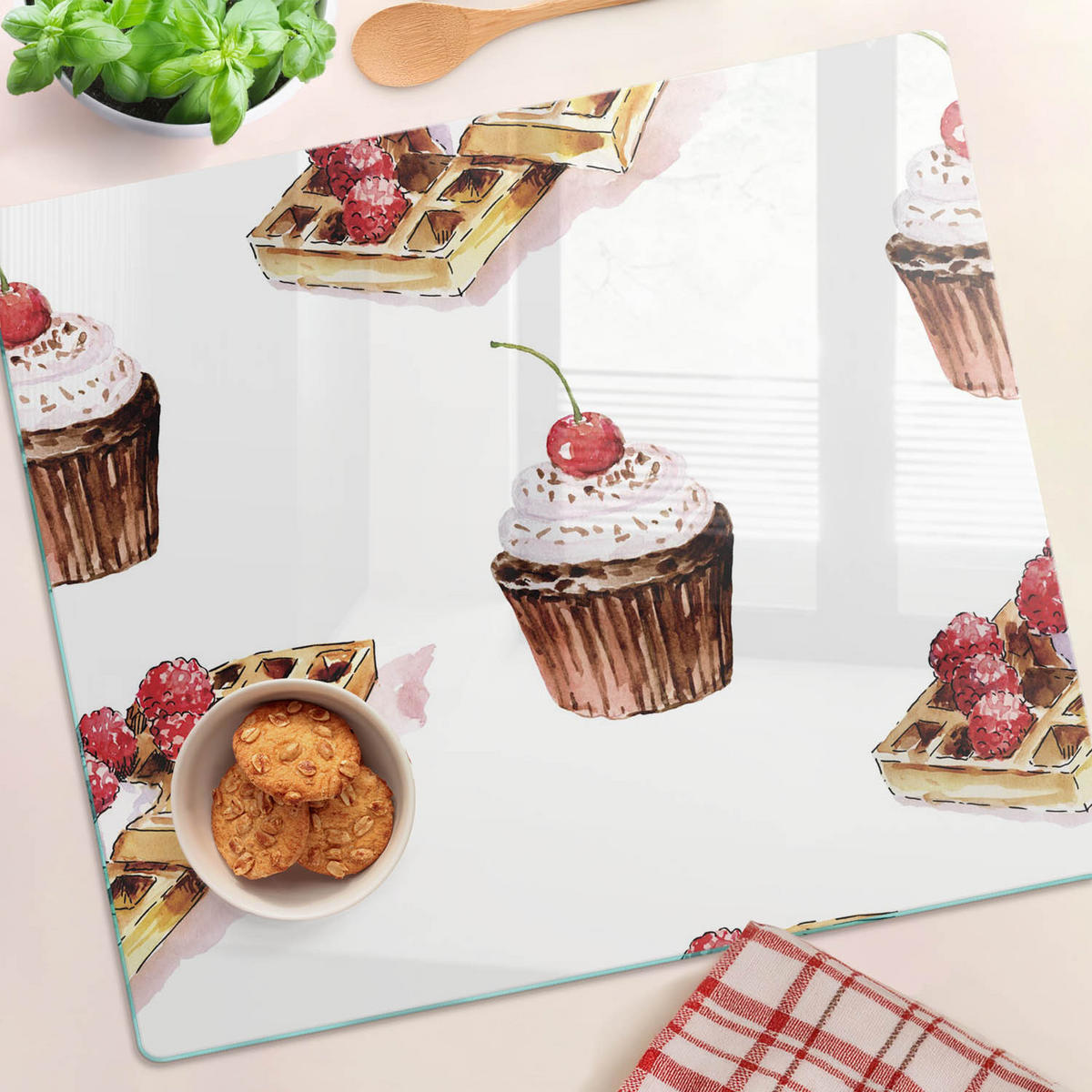 GLASPLATTE 60x52 cm Nachtisch - Rot, Glas (60/0.4/52cm) - TULUP