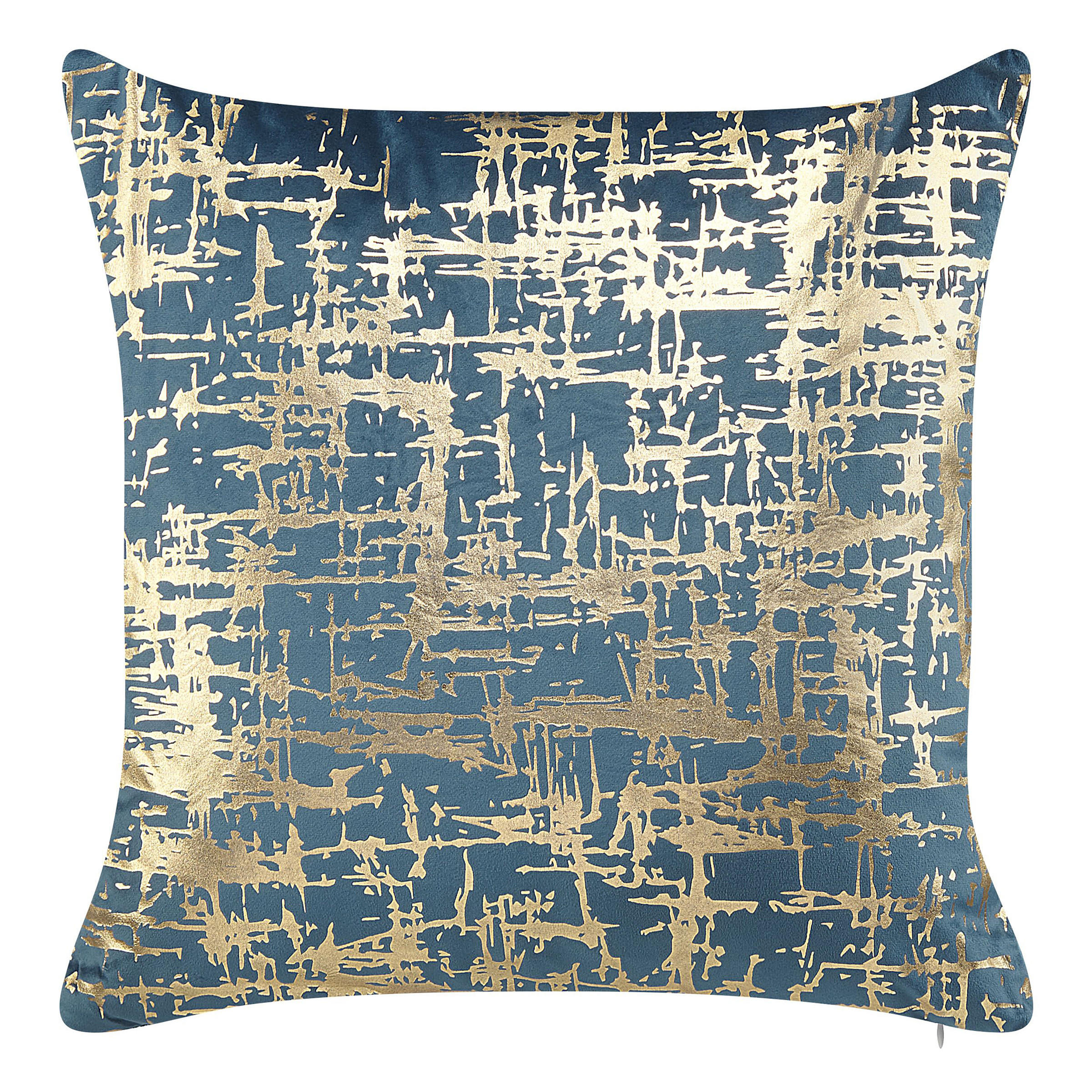 DEKOKISSEN 2er-Set Blau 45/45 cm Gardenia - Blau, Textil (45/45cm) - Beliani