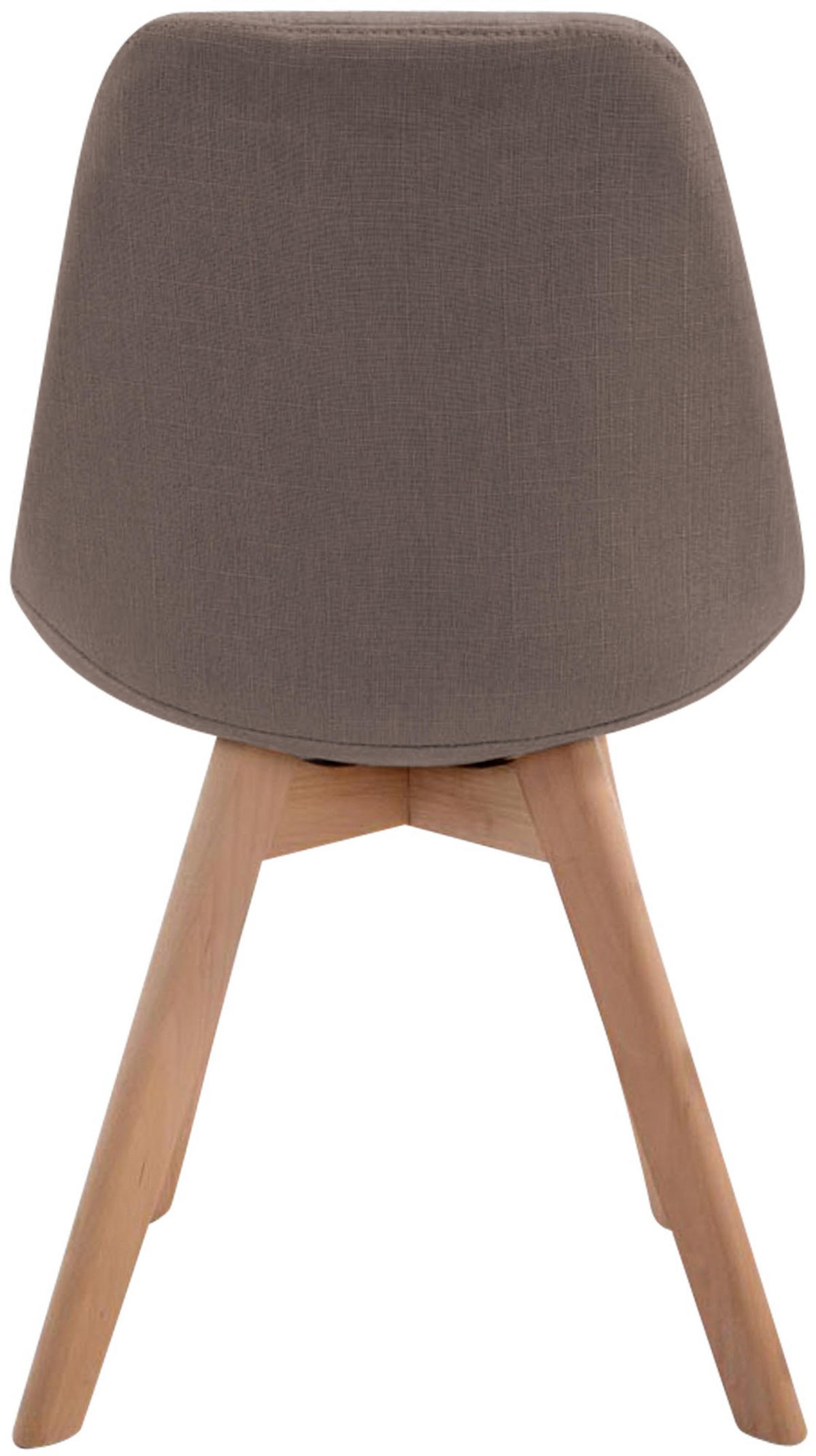 STUHL Stoff taupe - Taupe/Eukalyptusholzfarben, Holz/Textil (48/84/55cm) - CLP