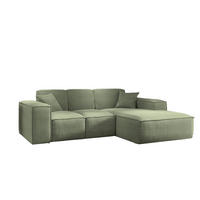 ECKSOFA L-Form Wohnzimmer SIENA Stoff Poso Hellgrün Rechts - Hellgrün, Holz/Textil (266/165cm) - Kaiser Möbel