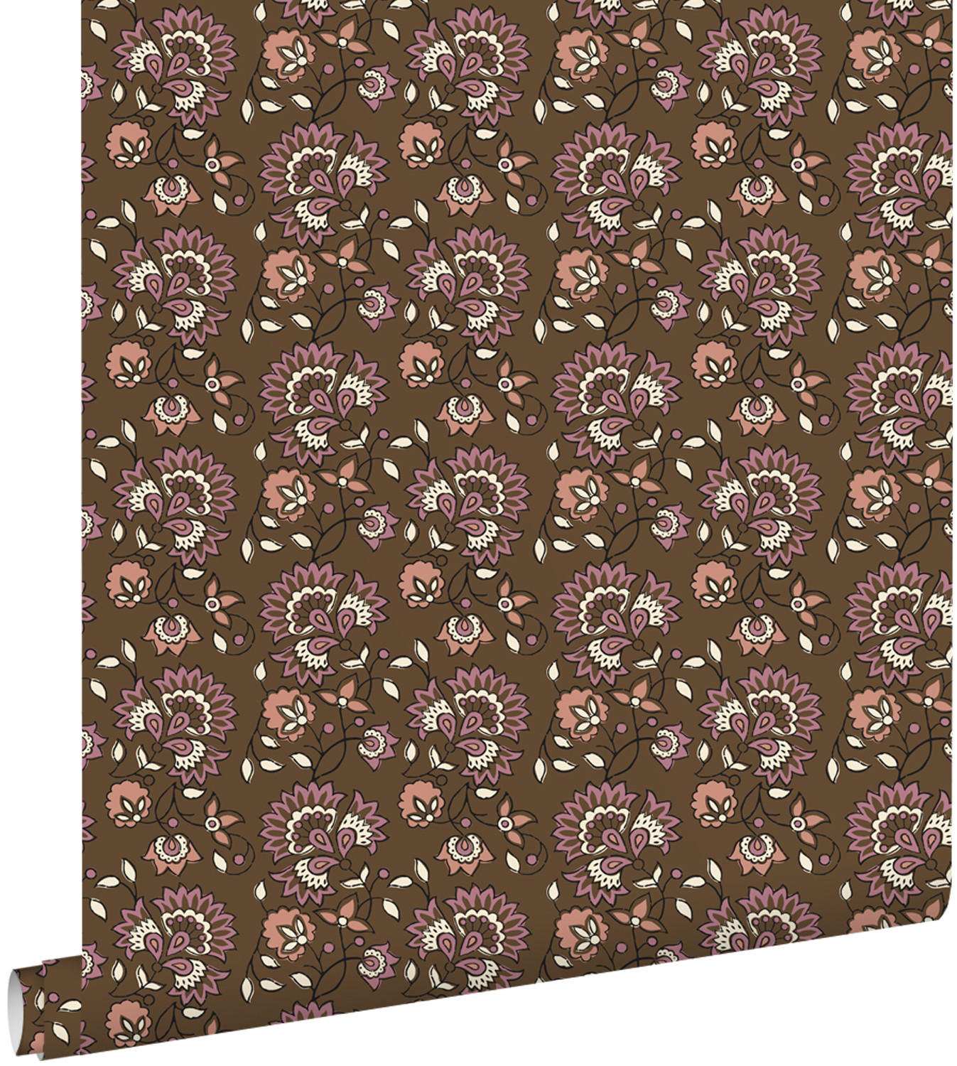 TAPETE Blumenmuster 50 x 900 cm - Braun, Papier (50/900cm) - ESTAhome