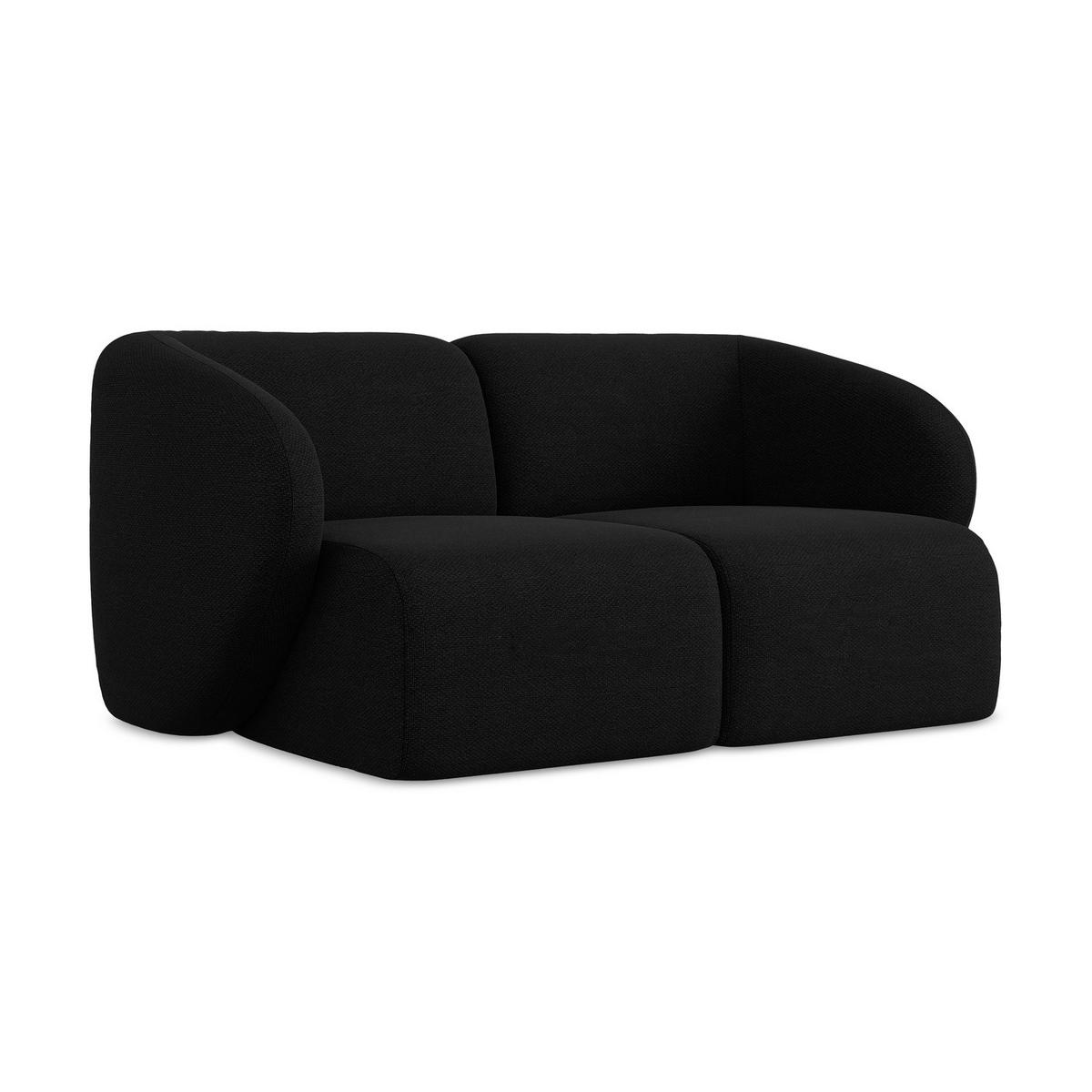 2-SITZER-SOFA Bouclé Stoff Schwarz - Schwarz, Holzwerkstoff/Kunststoff (174/75/94cm) - LaMiaSofa