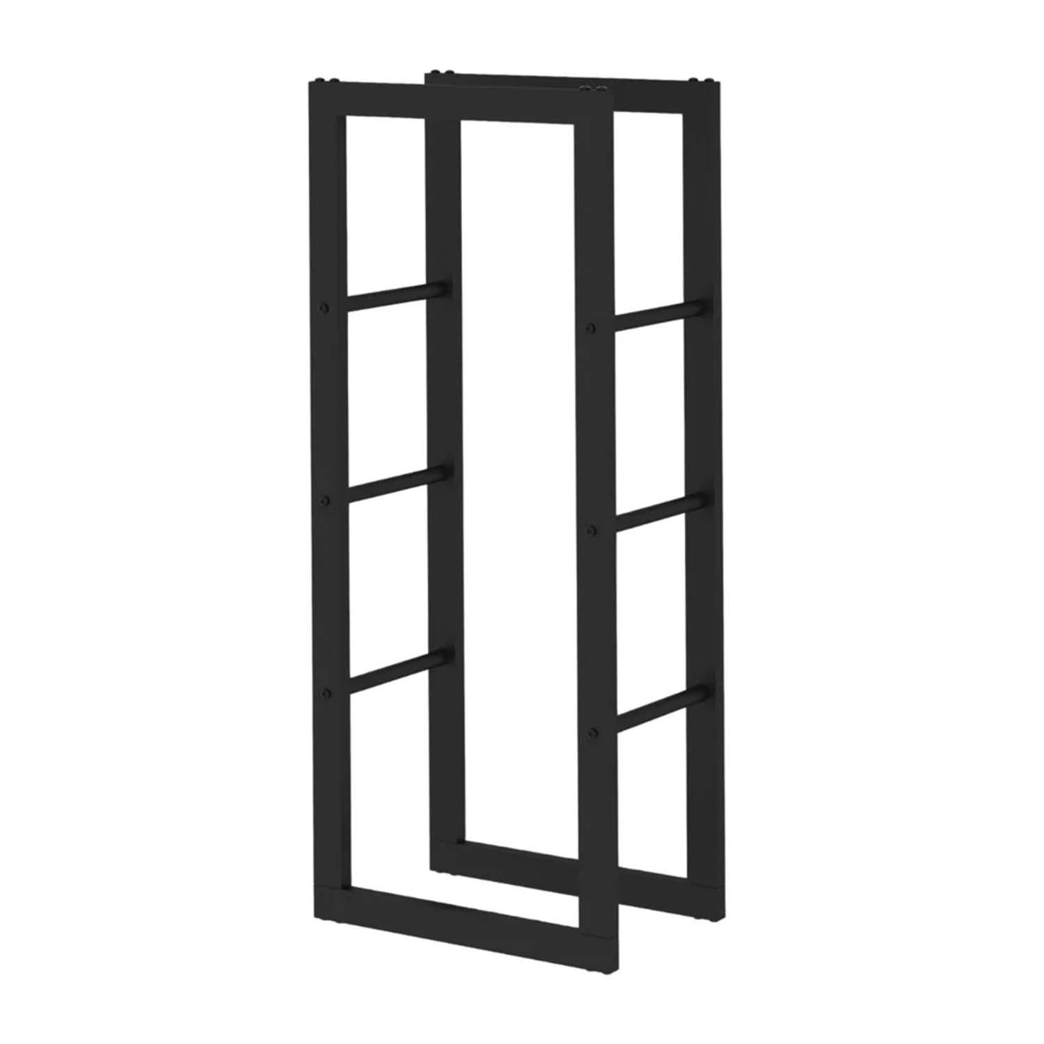 KAMINHOLZREGAL - Metall, Schwarz - BHT 40 x 100 x 25cm - Schwarz, Metall (40/100/25cm) - holz4home