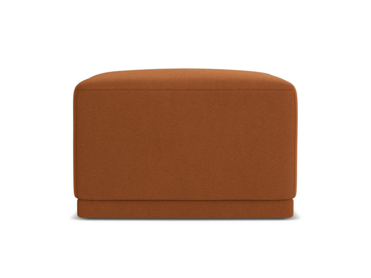 POUF Samt Stoff Orange - Terra cotta/Schwarz, Kunststoff/Textil (65/40/65cm) - Makamii
