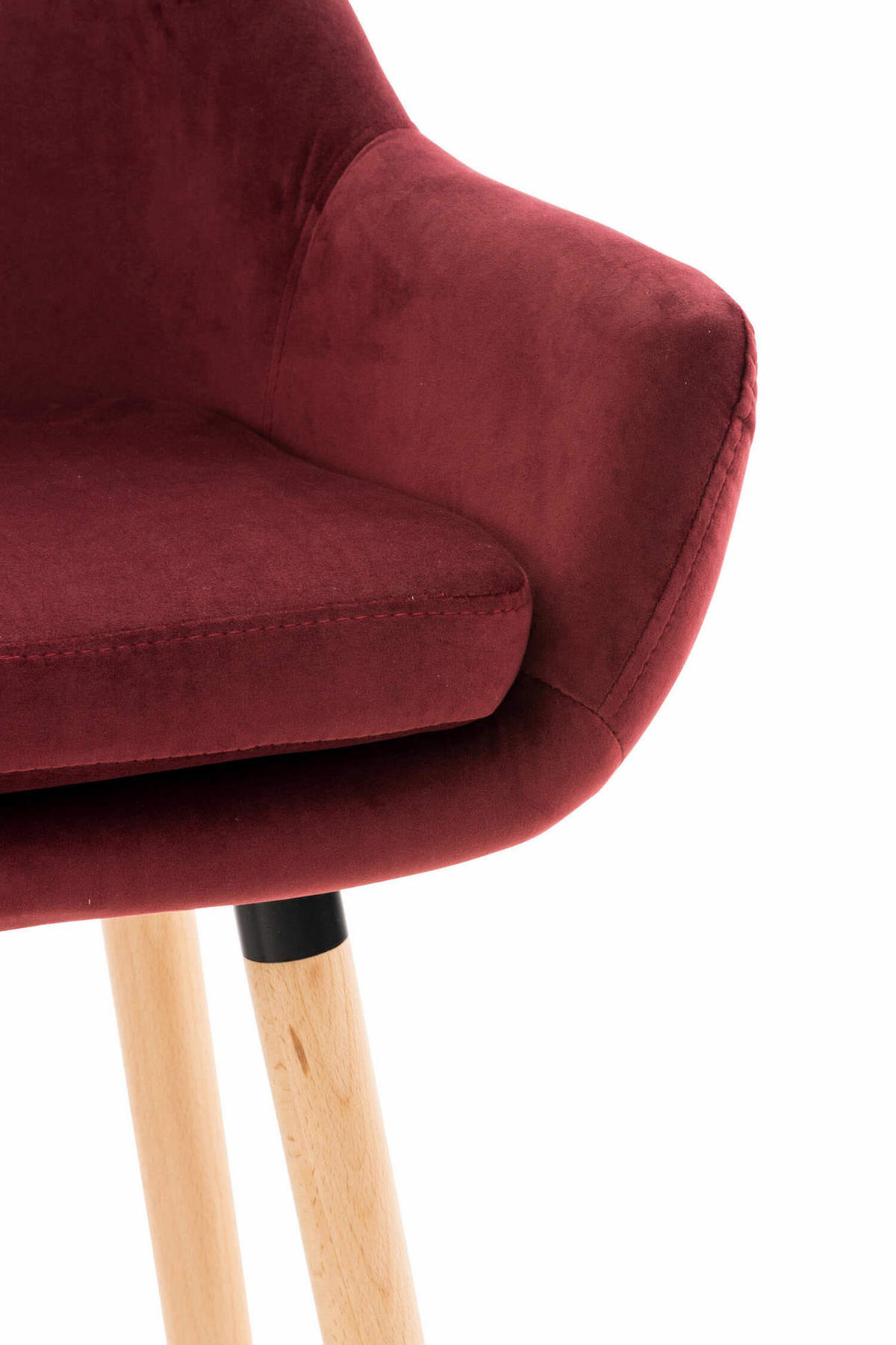 BARHOCKER Grande, 2er Set, Gestell Holz, Samt Rot - Rot/Braun, Holz/Textil (55/99/46cm) - TPFLiving