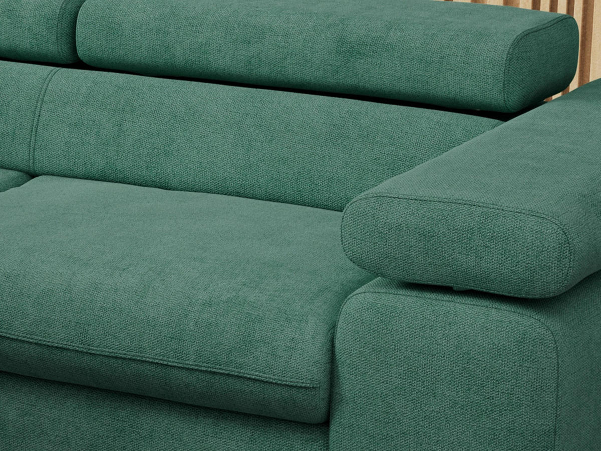 ECKSOFA PETER L Grün Struktur - Links Seite - Schwarz/Grün, Textil/Metall (208/273cm) - MKS