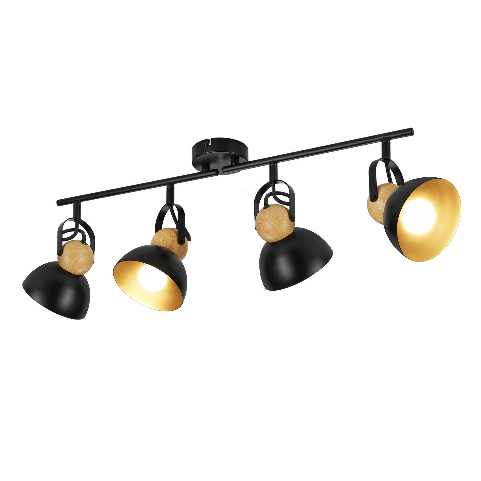 DECKENSTRAHLER Flarise 21/15/66 cm - Schwarz, Metall (66/21/15cm) - ZMH