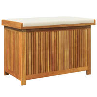 OUTDOOR-KISSENBOX 90/50/60,5 Cm Massivholz Akazie - Creme, Holz (50/60.5/90cm) - vidaXL