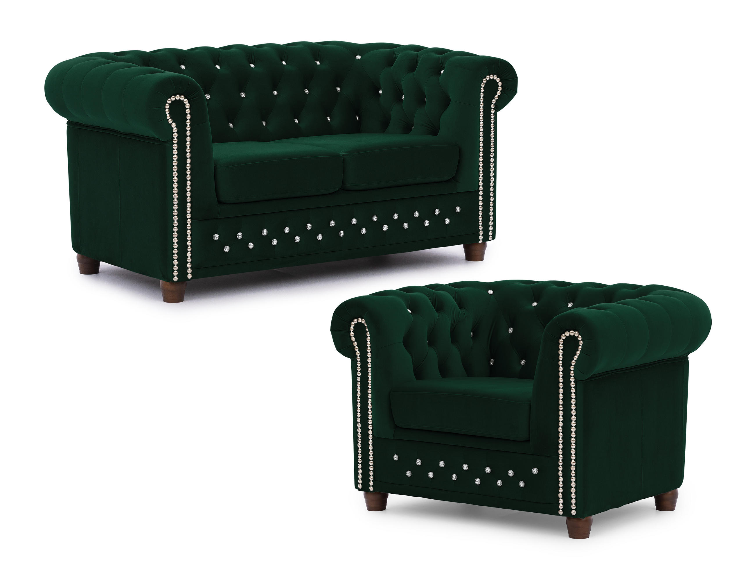 S-Style Sitzgarnitur Grün 148x72x86 cm