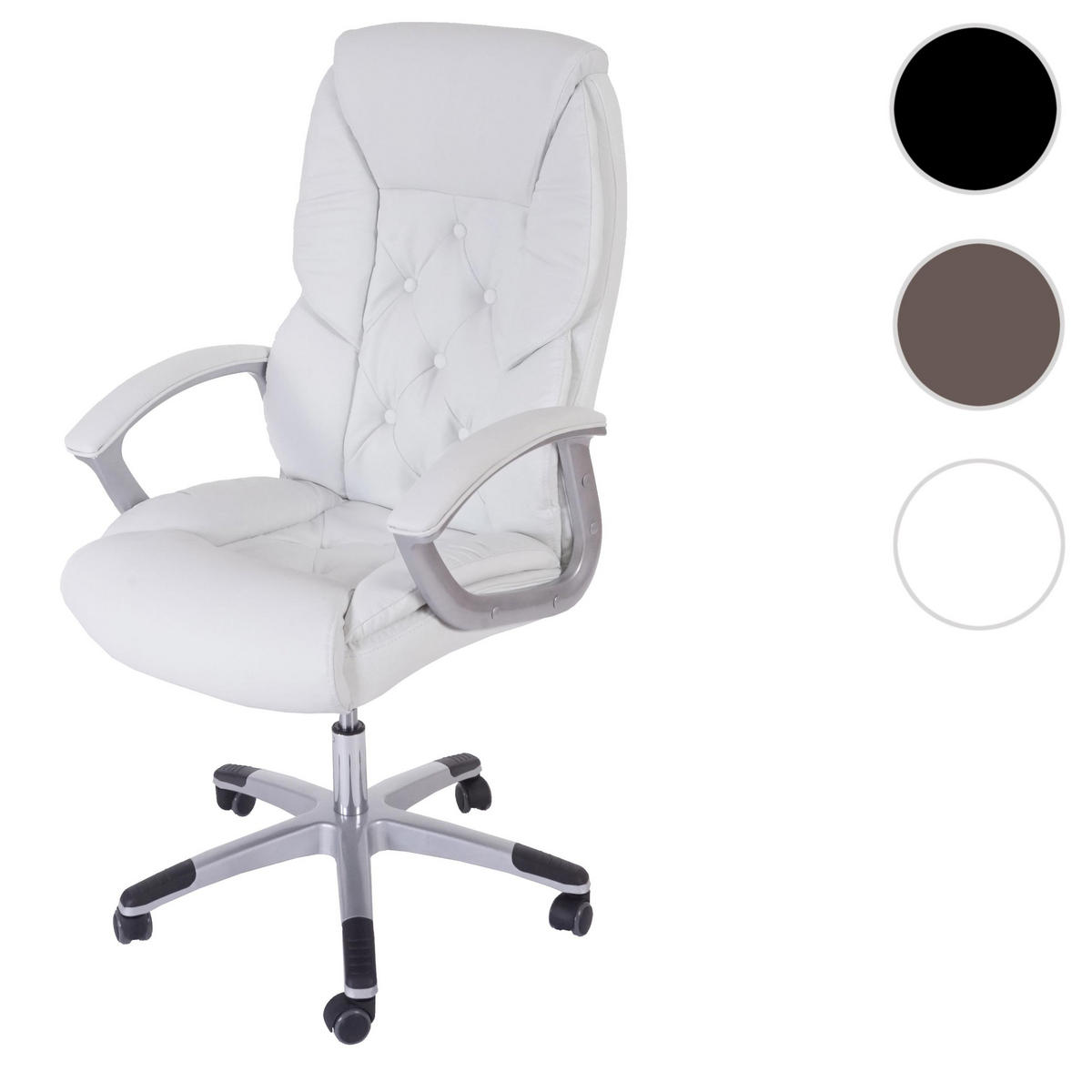 PROFI-BÜROSTUHL XXL Weiß - Weiß, Textil (68/125/77cm) - MCW