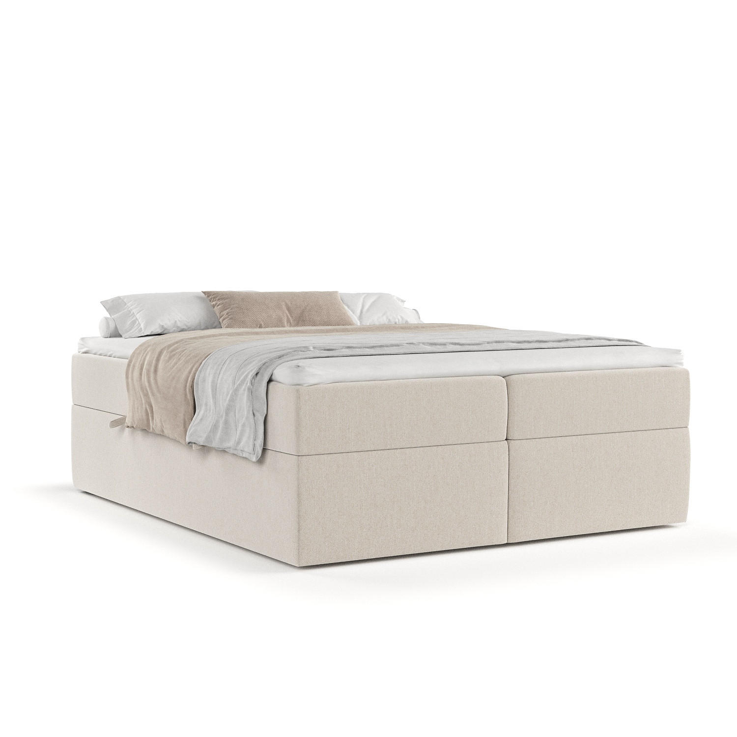 BOXBETT Yoko Beige 180/200 cm - Beige/Schwarz, Holz/Holzwerkstoff (180/200cm) - Maison de Reve