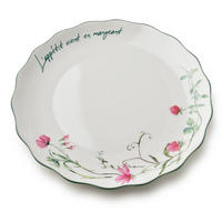 TALÍŘ OBĚDNOVÝ MOLLIE, porcelán, bílá - zelená barva, keramika (2.5cm) - Mondex