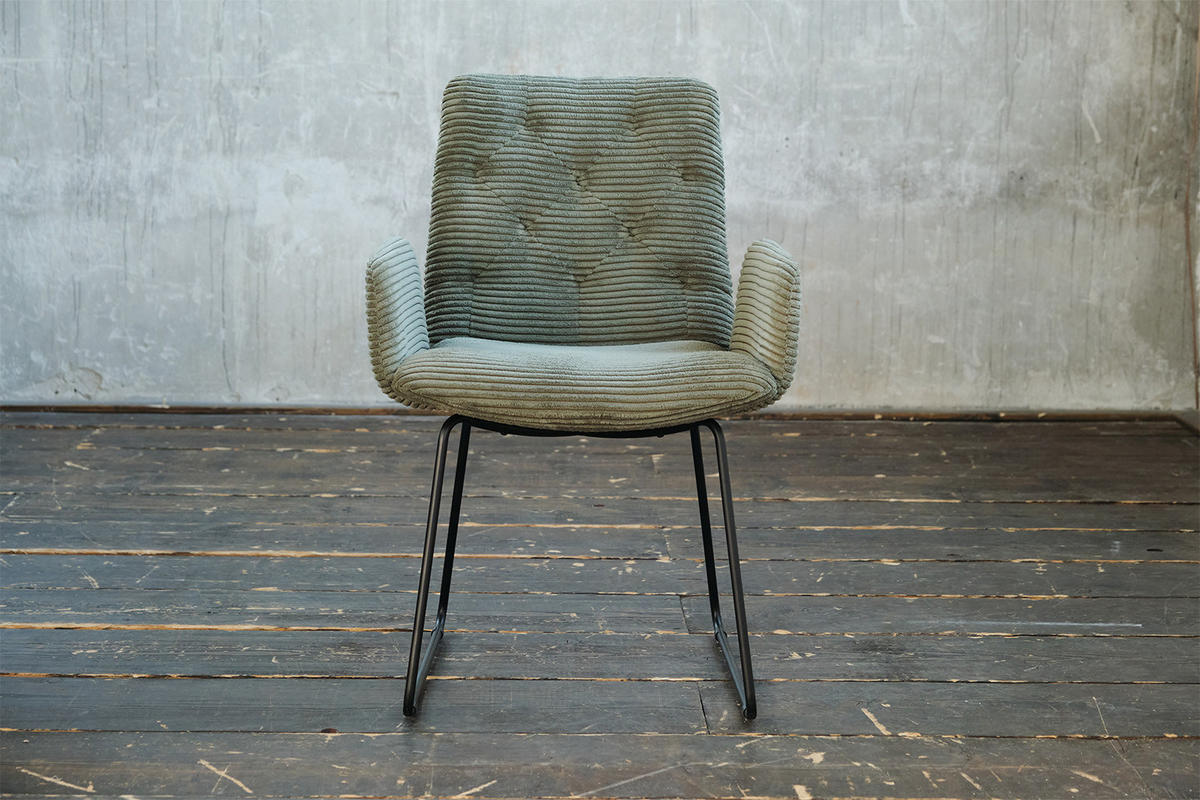 STUHL NEW CHARME Grün Cord - Grün, Textil (59/87/66cm) - KAWOLA