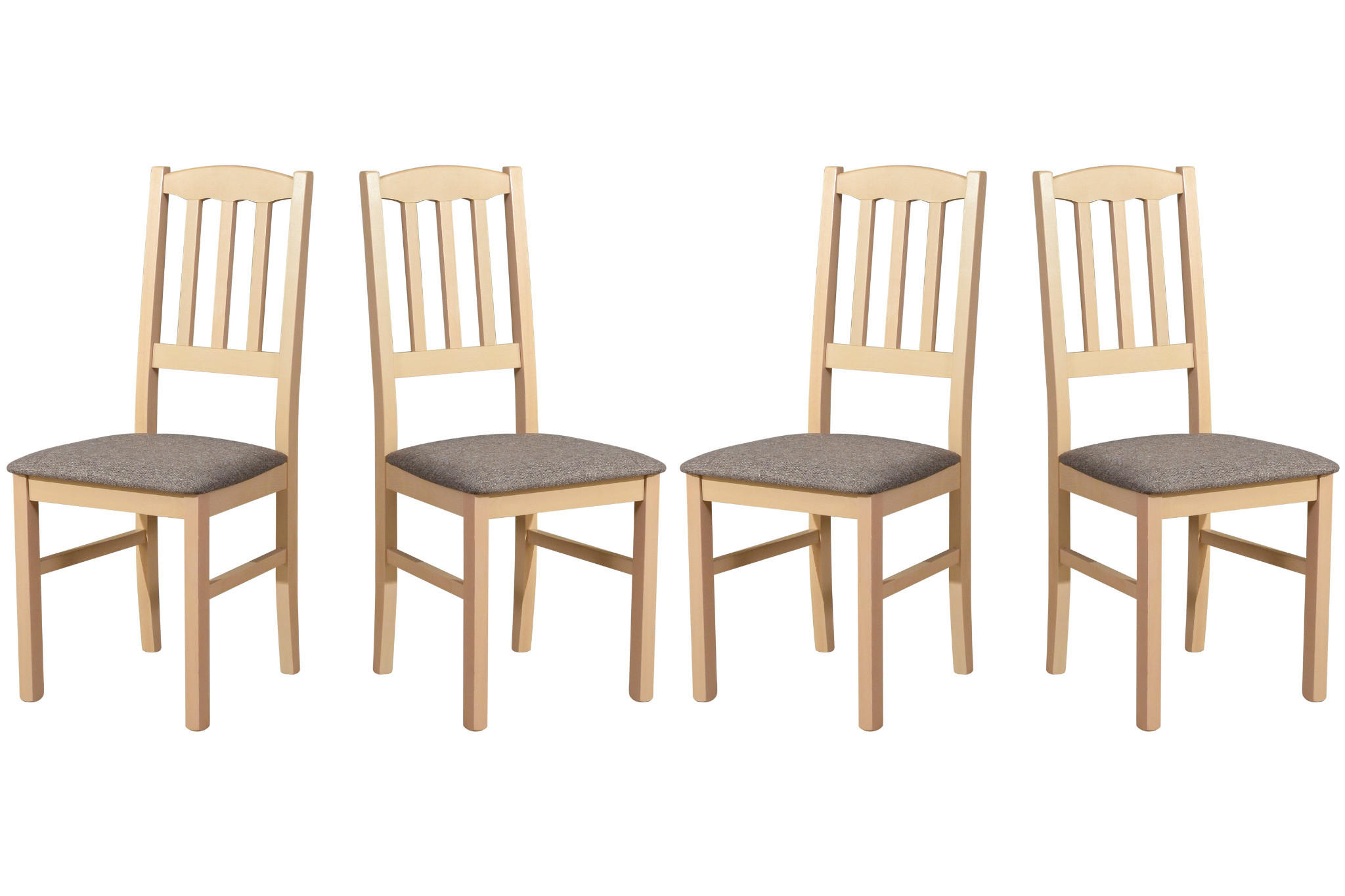STUHL 4er Set BOS 3, sonoma, hygge 20 - Hellbraun/Sonoma Eiche, Holz (43/94/40cm) - Leaf Design