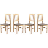 STUHL 4er Set BOS 3, sonoma, hygge 20 - Hellbraun/Sonoma Eiche, Holz (43/94/40cm) - Leaf Design