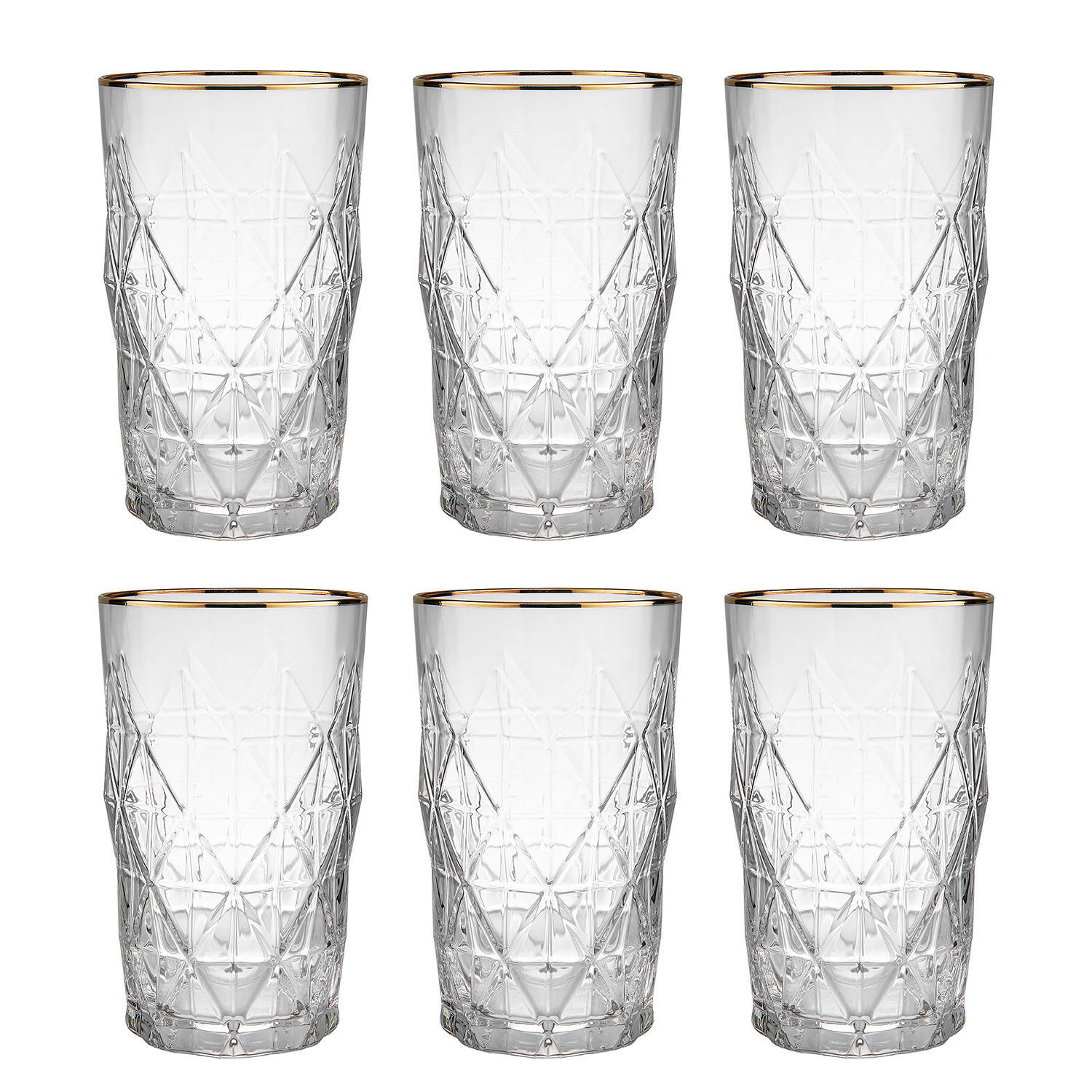 LONGDRINKGLAS (6er Set) Upscale - Goldfarben, Glas (0.46L) - Butlers